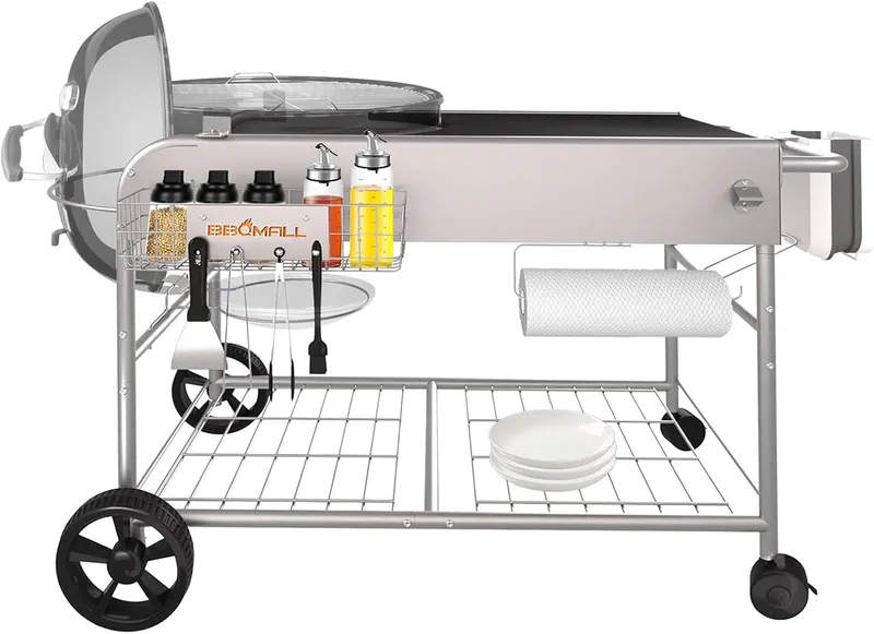 BBQMALL Grill Table for Weber 22 and 18 Original Kettle